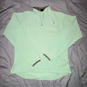 The North Face Apex Soft Shell Quarter Zip Pullover Jacket Mint Green